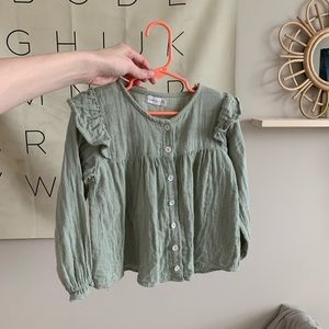 Light sage cotton muslin top
